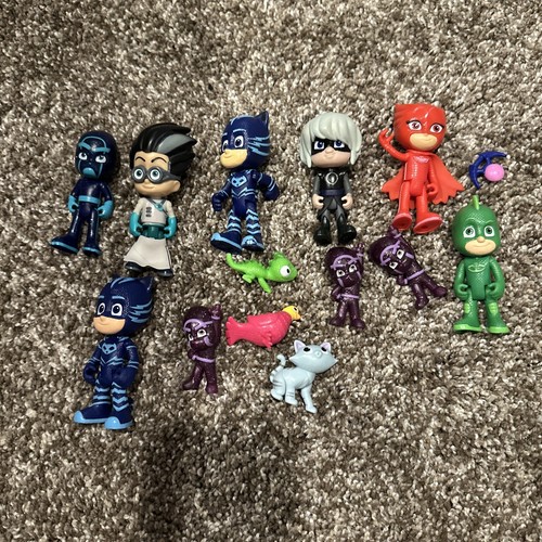 Lot of 13 PJ Mask Figures Catboy Owlette Gekko Ninja Luna Romeo and More!