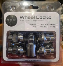 Gen2Wheels Car wheel Locking Locks nuts bolts lugs. M12 x 1.5