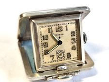 Antike HOREX kleine Schieberuhr.Art-Deco Reiseuhr.Mechanisch,925 Silber,