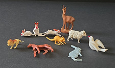 Vtg Plastic Toy Farm Wild Animal Figurines Lot of 10 Lion Sheep Kangaroo More