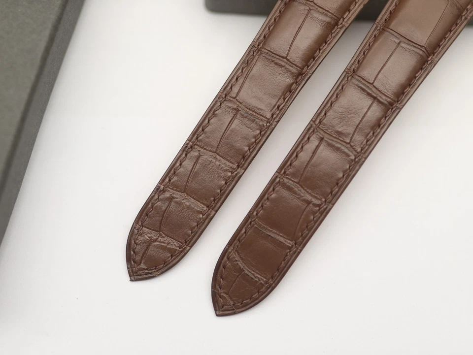 Correa de reloj de cocodrilo genuina hecha a mano para Cartier Ballon Bleu Foto 4 de 4