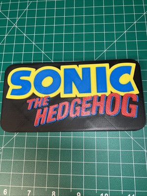 3D Printed Sonic The Hedgehog SEGA Logo Sign Display Fan Art Video Game