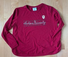 Indiana Hoosiers Champion Red Stitched Logo Sweatshirt 2XL Women s IU Worn 1x