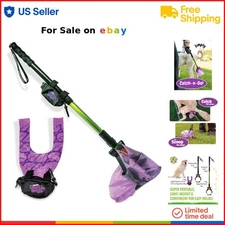 Dog Poop Scooper Aluminum Telescopic Handle Bag Dispenser Walks Handy