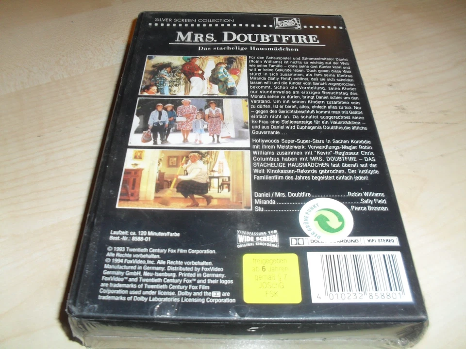Mrs. Doubtfire / Robin Williams  VHS / OVP - Bild 2 von 2