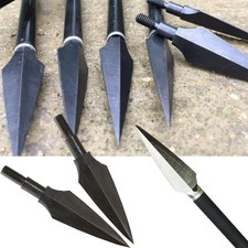 Traditional Screw-in Arrow Broadheads Solid Steel Hunting Arrow Tips Spear Point