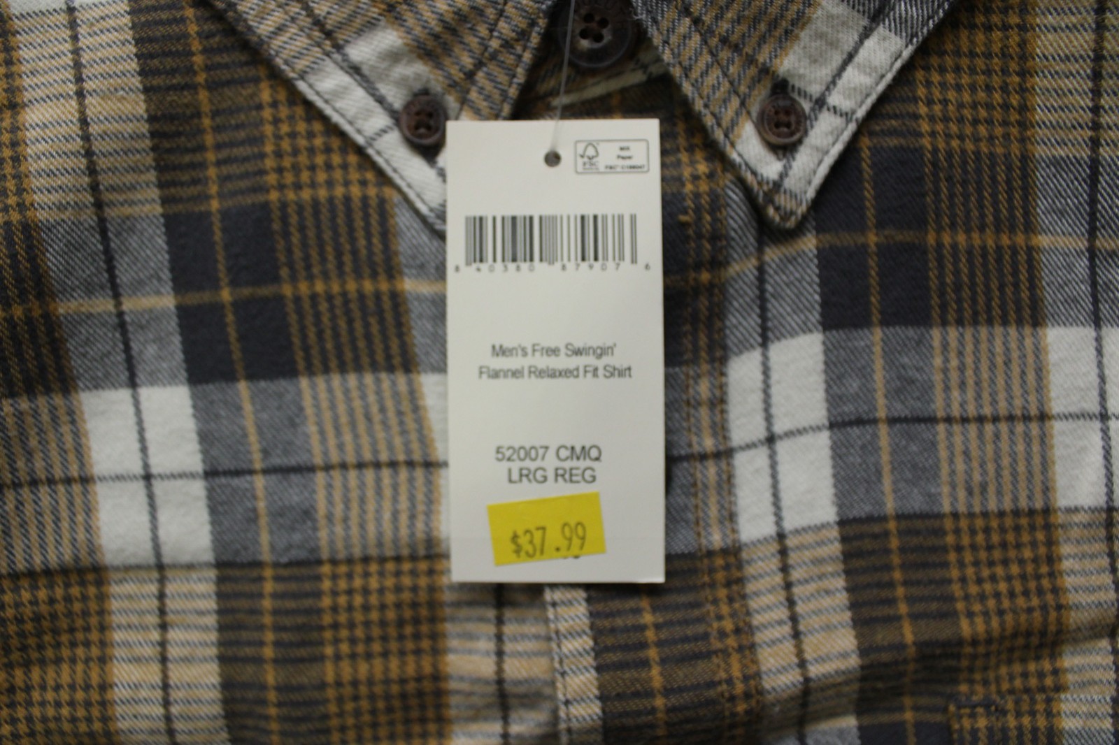 Duluth Trading Co. Men's Free Swingin' Relaxed Flannel Shirt NN7 Multi Large NWT