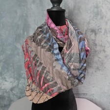 collectioneighteen Infinity Scarf Womens Multicolor Geometric Pink Tan 20x70