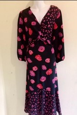 Love & Roses dress ~ POPPY FLORALS VINTAGE STYLE MAXI DRESS - SIZE 18 👗💙