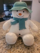 VTG Eden Raymond Briggs The Snowman Plush Stuffed Animal Green Hat Large 16"