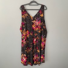 NEW Maurices 24/7 Women 4X Floral Sleeveless V-Neck Jersey Knit Dress