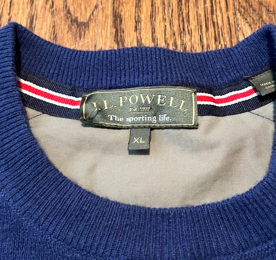 JL Powell Sweater Men’s XL Wool Cashmere Blend Elbow Patches Hunting Outdoor - Image 3 of 3