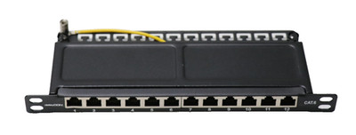 deleyCON CAT 6 0,5 HE Patchpanel Mini Verteilerfeld 12 Port - Desktop 10'' Zoll R