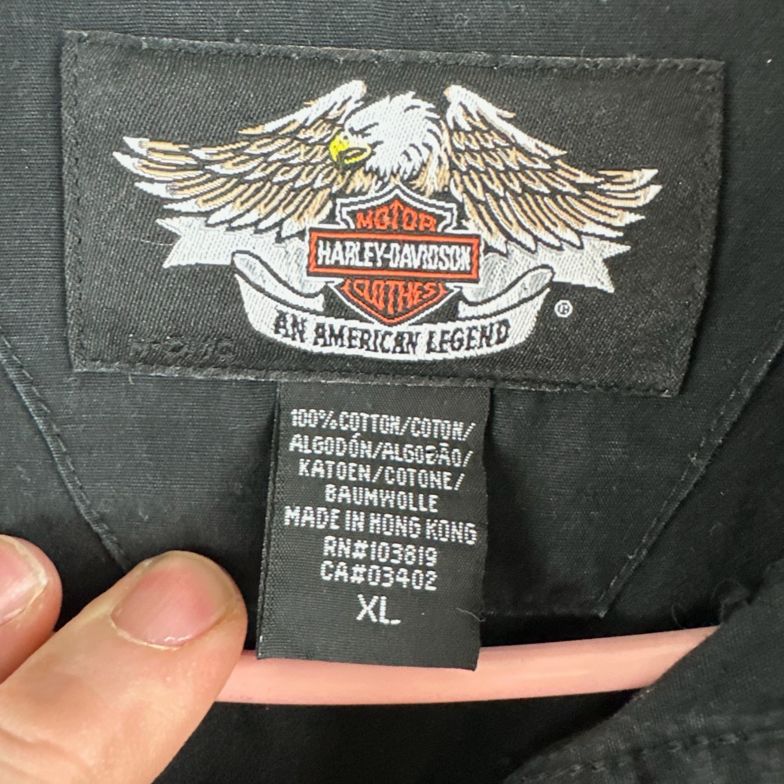 Harley Davidson Black Eagle Flame Long Sleeve But… - image 8