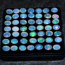 12 Pcs Natural Ethiopian Opal 7mm*5mm AAA Quality Oval Faceted Cut Gemstones Lot