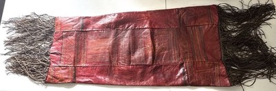 Authentic Handmade Camel Leather Pillow Sham, with Fringe 33''L x 14 1/2''W