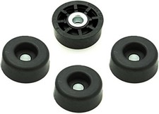 4 Standard Round Black Rubber Feet w/Metal Insert - .437 Tall x 1