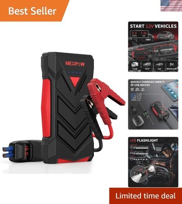 Multi-Purpose Car Battery Jump Starter with LED Light & USB Quick Charge Ports