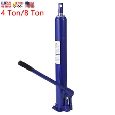 4/8 Ton Hydraulic Long Ram Jack With Single Pump & Flat Base Engine Lift Hoist