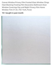 Coavas Privacy Window Film Roll 12  X 78.7  Pure Matte New In Package