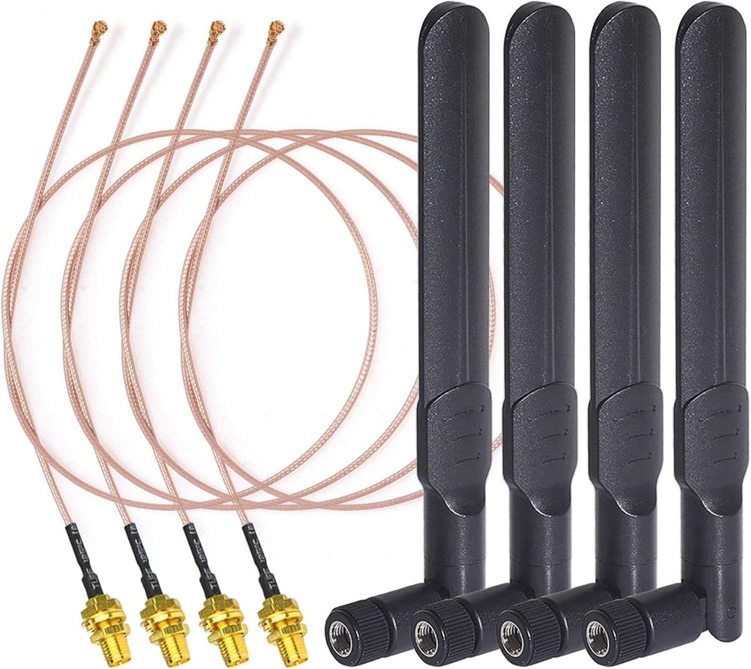 Bingfu Dual Band WiFi 2.4GHz 5GHz 5.8GHz 8dBi RP-SMA Male Antenna 20cm 8 inch RG