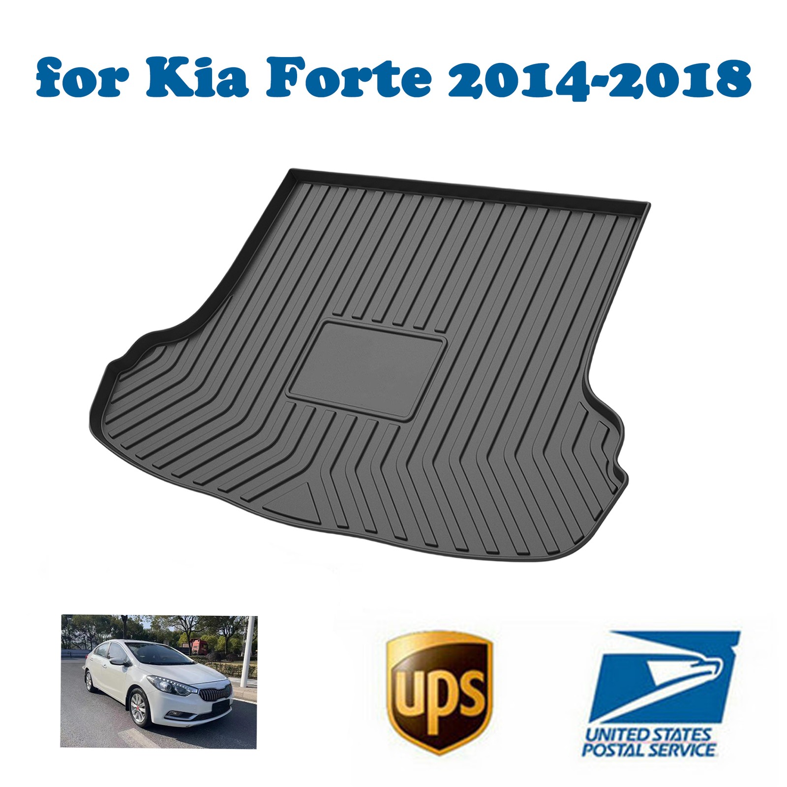 Cargo Trunk Liner Carpet Floor Mats TPO Carpet Set for Kia Forte 2014-2017 2018