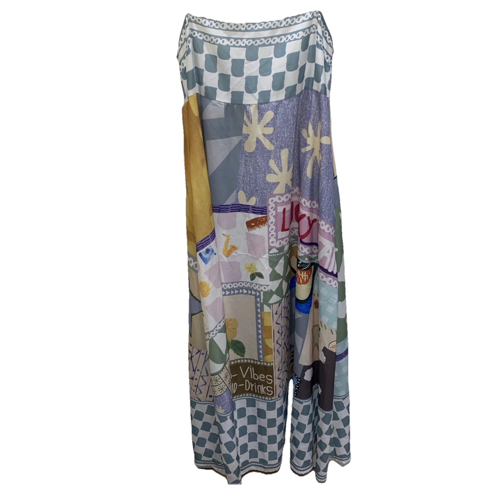 Womens Maxi Sundress Size Medium “Good Vibes” Print