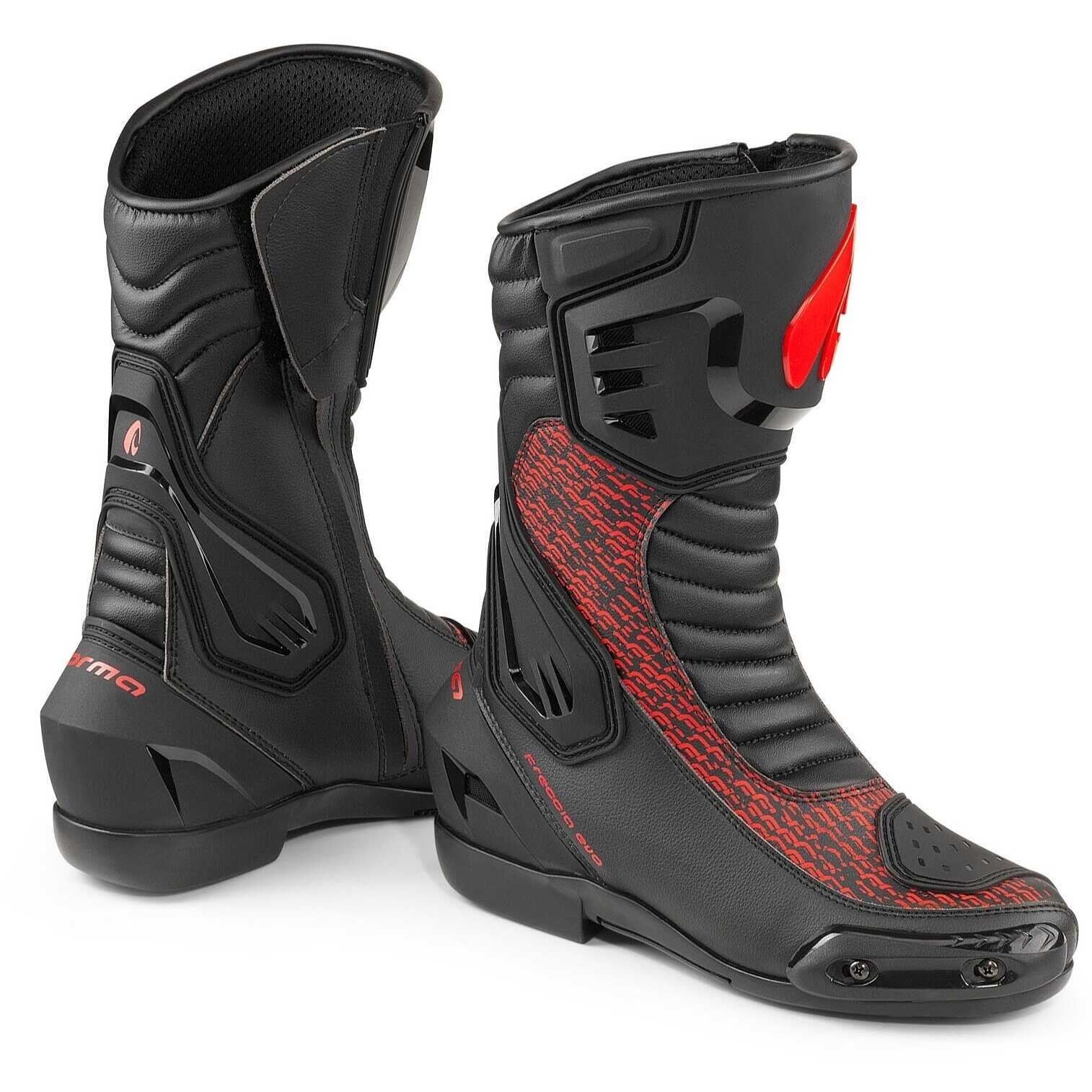 STIVALI BOOTS MOTO SPORT RACING FORMA FRECCIA EVO NERO ROSSO BLACK RED TG 41