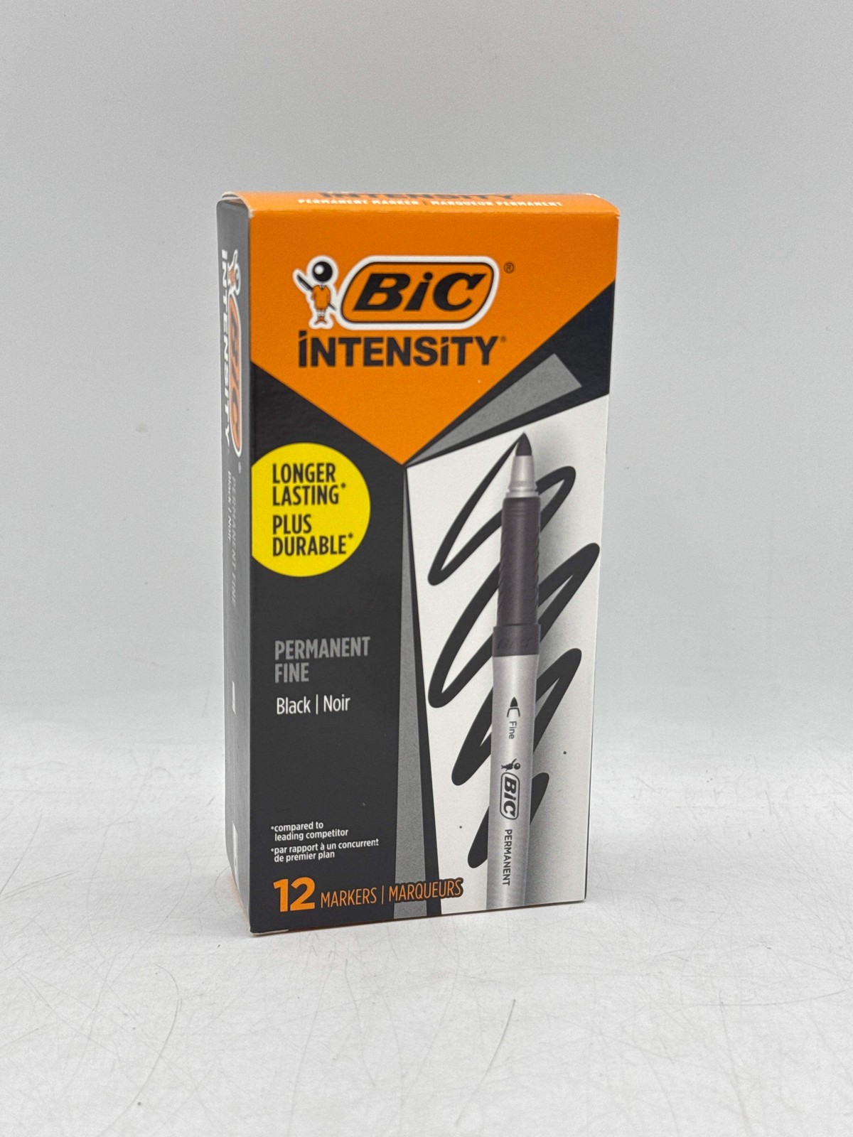 BIC Intensity Marker Fine Tip Permanent Markers, Black, 12-C
