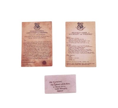 Puppenhaus Einladung zum Hogwarts Internat für Hexen & Zauberer 1:12