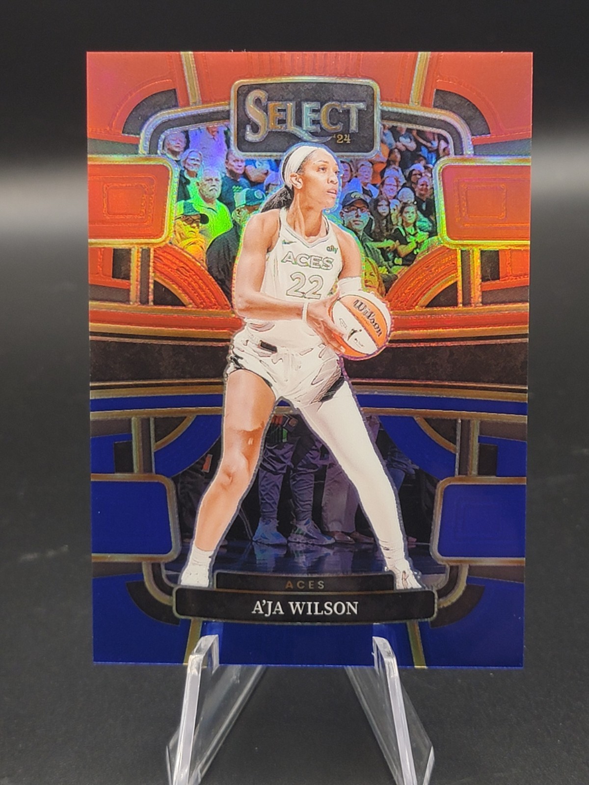 2024 Panini Select WNBA #86 A'ja Wilson Prizms Red and Blue #/399 1G