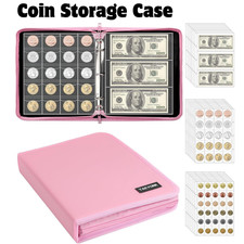 Coin Collection Book Holder for Collectors, 520 Pockets 36 Sleeves Stamp-Pink