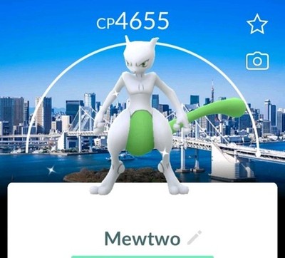 Pokémon Go/L50 Shiny Mewtwo mit Tokyo Location Karte/Hintergrund/Go Fest Tokyo