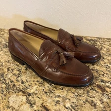Johnston & Murphy Loafers Mens 10 M Brown Leather 15 1978 Tassel Slip on Shoes