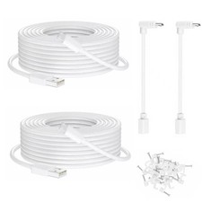 Micro USB Camera Extension Cable for Wyze, [2-Pack, 30ft] Power white 