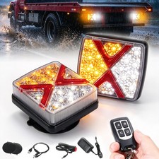 New Wireless Magnetic Trailer Lights Rechargeable Led Taillight Emergency Strobe