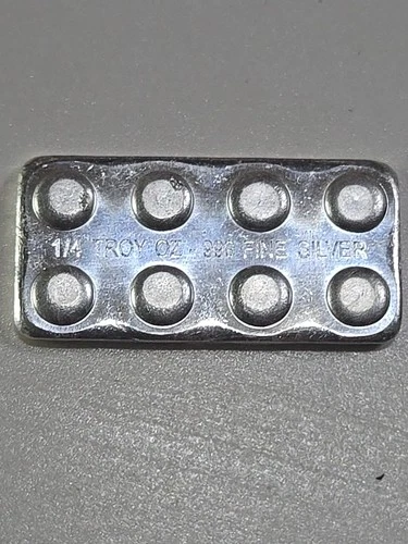 1/4 Ounce .999 Fine Silver LEGO Silver Bar Monarch Precious Metals