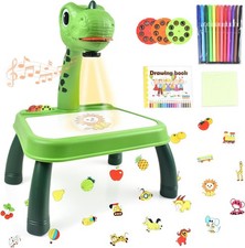 Kids Drawing Projector Painting Table, Projector Drawing Board with Light & Mus