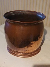 Large Round Copper Planter Vintage Indoor / Outdoor Plant Pot 8"/20cm