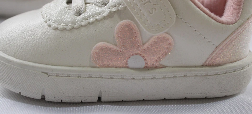 Zapatillas informales Carters para niñas pequeñas First Walker Flower AC2 blancas EE. UU.: 4,5 Foto 2 de 4