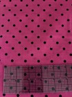 Pink Black Polka Dot 100% Cotton Fabric By The Half Yard