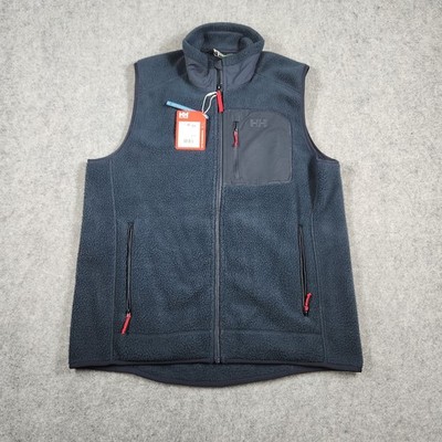 Helly Hansen Panorama Pile Block Vest Mens Size M Navy Fleece Full Zip 49461-597