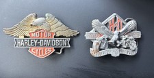 Vintage 90's Harley Davidson Eagle Belt Buckle Lot Of 2