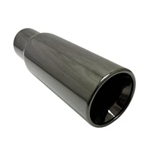 Exhaust Tip 3.00" Inlet 4.00" Outlet 12.00" long WCC40012-300-BC-RS-SS Weld On  
