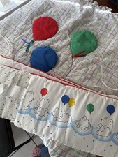 Multicolor Nursery Bedding Set with Balloons and Clouds Theme
