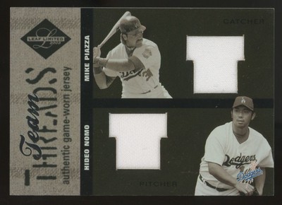 2003 Leaf Limited Mike Piazza/Hideo Nomo Team Threads Dual Patch /50 #TT-27