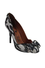 Lanvin Womens Abstract Bow Detail Round Toe Slip On Heels Pumps Black Size 36 6