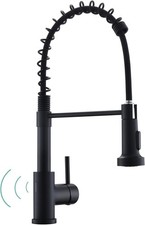 Matte Black Touchless Kitchen Faucet with Pull-Down Sprayer and High Arc Design