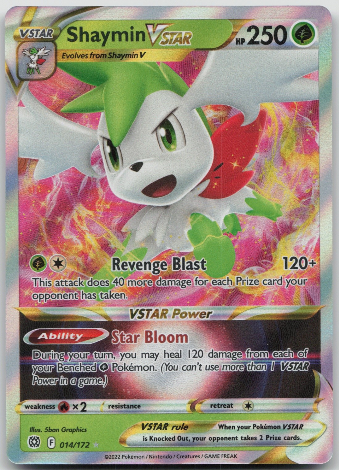 Shaymin VSTAR 014/172 Ultra Rare SWSH09: Brilliant Stars NM Holo