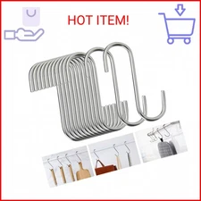 HTBMALL 40 Pack S Hooks - Stainless Steel Heavy Duty S Hooks for Hanging pots, P